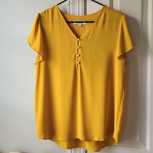 Loft Mustard Yellow Blouse